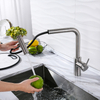 2021 New Design One Handle Kitchen Taps 304 Stainless Steel Faucet Brushed Surface Pull Out Kitchen Faucet
