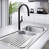 KEMEN Mixer Faucet Single Handle Tap Stainless Steel Black Kitchen Faucet with Pull Down Sprayer