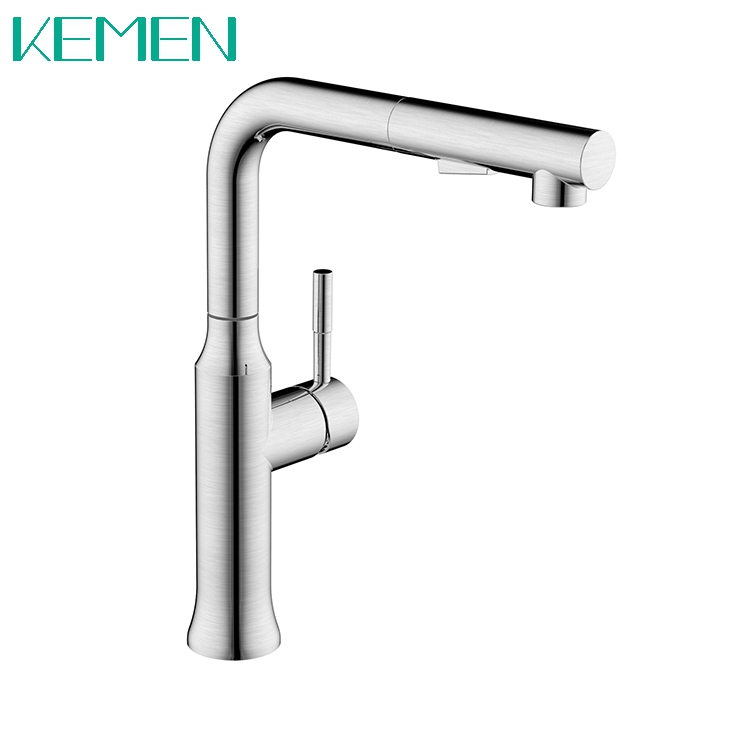 High Quality Amazon Kitchen Faucets 304 Stainless Steel Faucet with Spray Single Handle Pull Down Kitchen Faucets