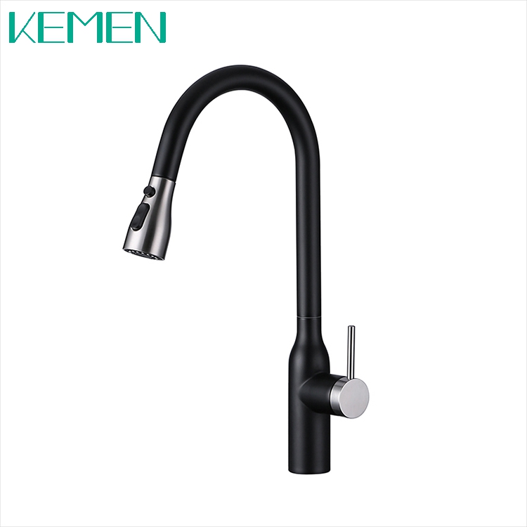 High Quality Kitchen Faucet Black Stainless Steel Mixer Tap Pull Down Kitchen Faucet