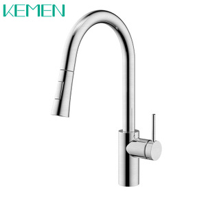 China Hot Sale One-handle Brushed Lead-free Sink Tap Pull Down Spray Kitchen Faucet 304 Stainless Steel Kitchen Faucets