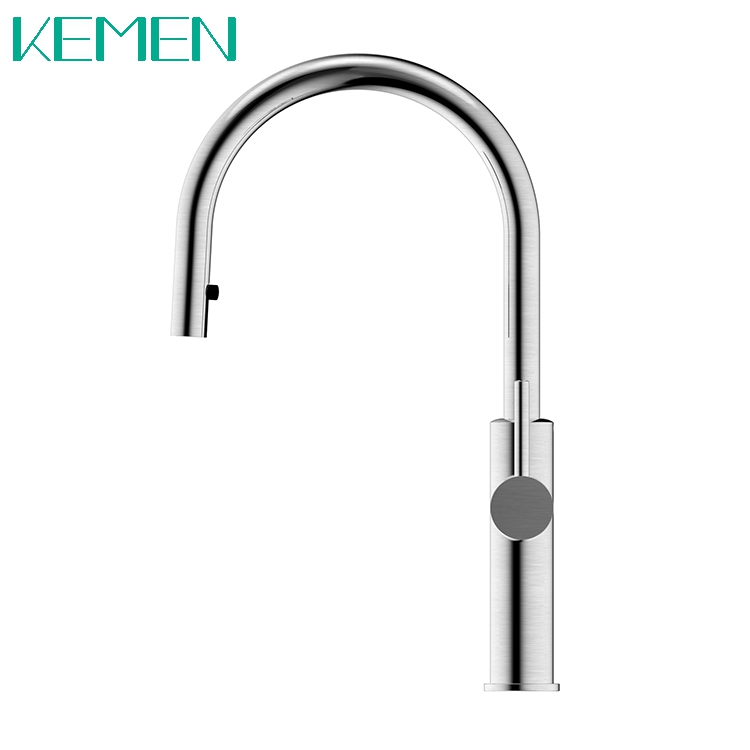 Hot Sale Deck Mounted Kitchen Faucet Hot And Cold Water Mixer Tap Brushed Kitchen Faucet