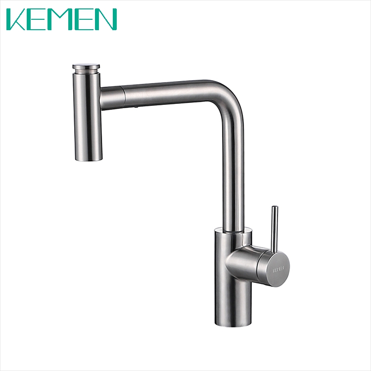 Stainless Steel Mixer Deck Mounted Kitchen Faucet Hot And Cold Water Faucet Single Handle Pull Out Mixer Kitchen Tap