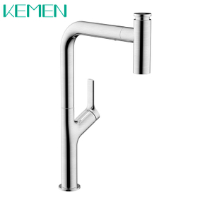 Lead Free Stainless Steel Faucet Single Lever Handle Pull Out Sprayer Kitchen Faucet Brushed Nickel Kitchen Taps