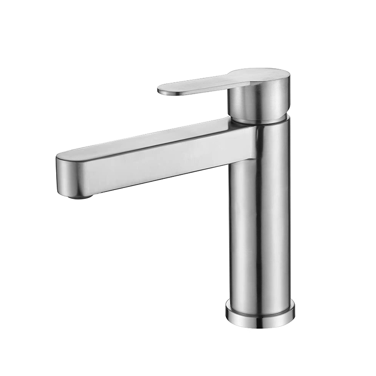 Modern Design Stainless Steel Basin Faucet Single Hole Hot Cold Water Basin Mixer Bathroom Faucet Tap