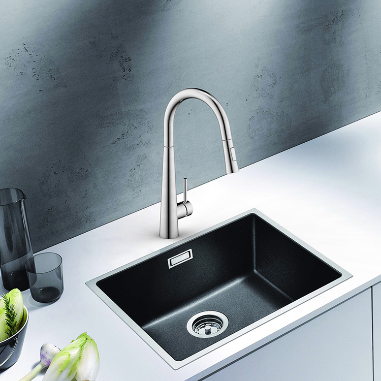 New Design Kitchen Taps 304 Stainless Steel Mixer Faucets Single Handle Brushed Surface Pull Down Kitchen Faucet