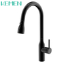 New Modern Style 304 Stainless Steel Tap Black Kitchen Faucet Hot And Cold Water Pull Down Kitchen Sink Faucet