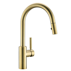 Amazon Hot Sale New Modern Style Pull Down Kitchen Mixer Gold Faucet 304 Stainless Steel Kitchen Tap Mixer Faucets
