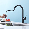 Amazon Hot Sale 304 Stainless Steel Kitchen Sink Water Mixer Black Color Pull Down Kitchen Faucet