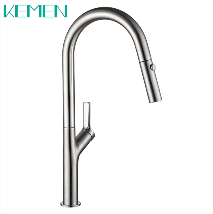High Quality Single Handle Kitchen Sink Mixer 304 Stainless Steel Faucet Pull Down Kitchen Faucet