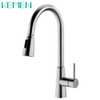 Hot Sale Deck Mounted Faucet Stainless Steel Single Handle Pull Down Mixer Taps Brushed Finishing Kitchen Faucet