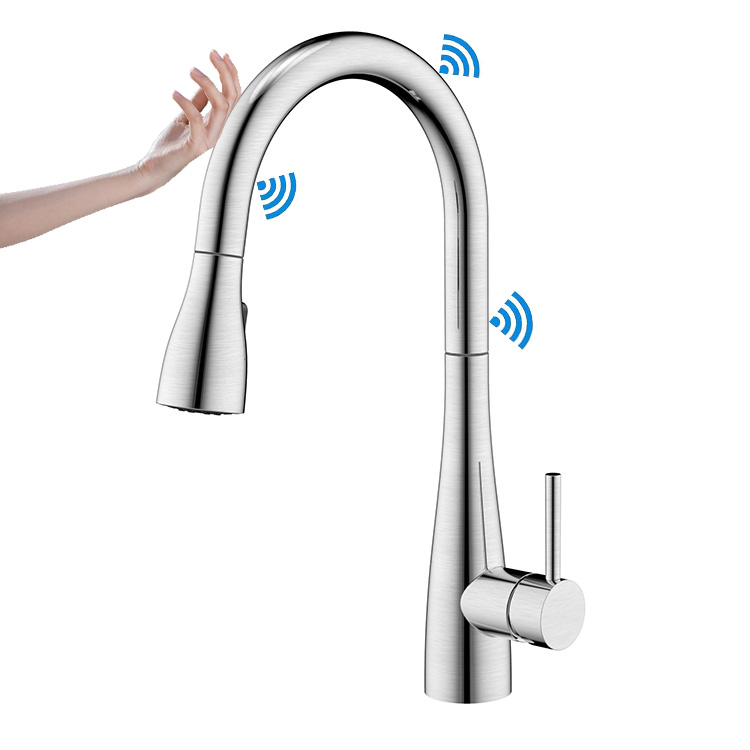 Customized 304 Stainless Steel Smart Sensor Touch Sensor Kitchen Mixer Faucet