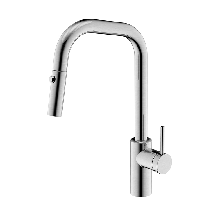 304 Stainless Steel Faucet One-handle Brushed Hot And Cold Kitchen Taps Mixer Pull Down Kitchen Sink Faucet