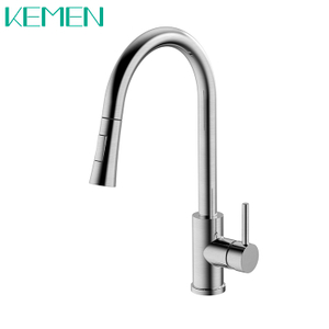 China Hot Sale One-handle Brushed Kitchen Sink Mixers High Arc Pull Down Sprayer Kitchen Faucet Stainless Steel Faucet