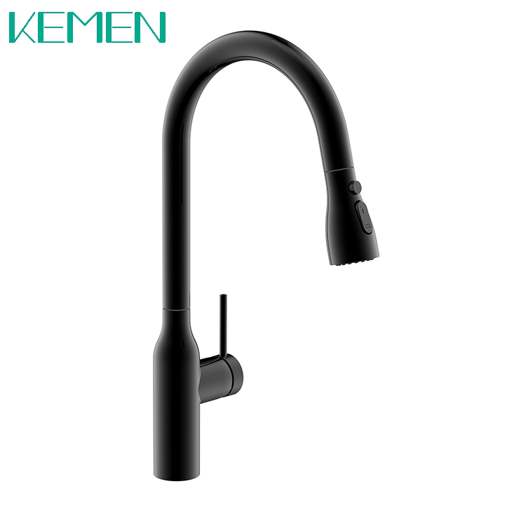 Single Handle Flexible Hose For Kitchen Mixer Tap Stainless Steel 304 Matte Black Kitchen Faucet Pull Down