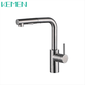 Hot And Cold Water Single Handle Faucet 304 Stainless Steel Pull Out Kitchen Faucet