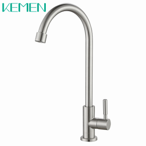 Hot Sell Contemporary 304 Stainless Steel Single Cold Water Tap Kitchen Faucet Taps