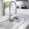 High Quality Kitchen Faucet Lead-free Hot Cold Water Tap 304 Stainless Steel Pull Down Spring Kitchen Sink Faucet