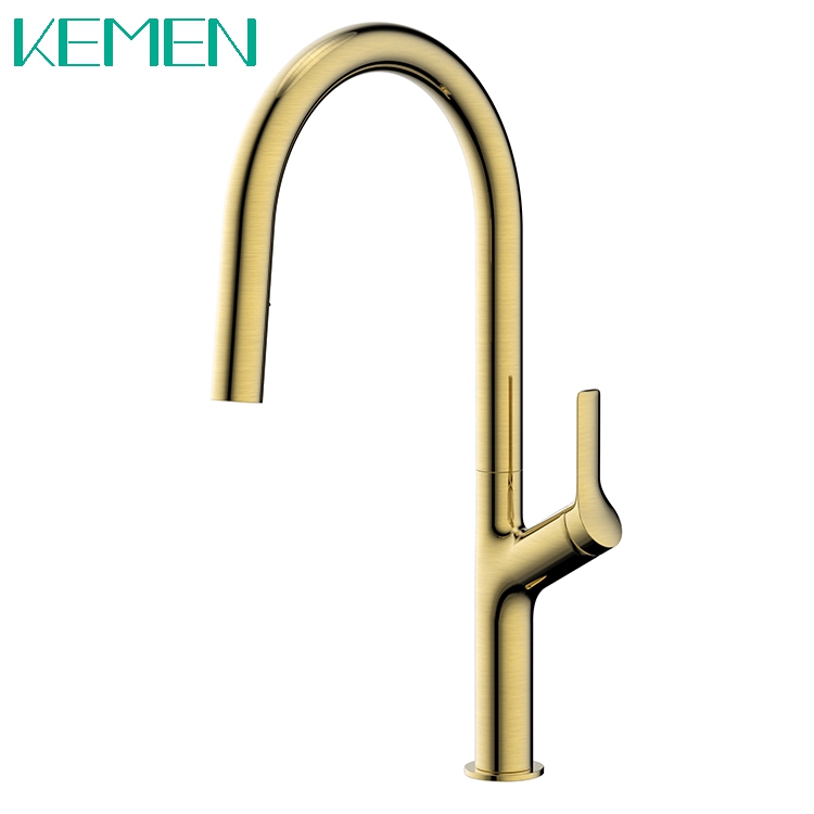 Brushed Gold New Design Stainless Steel Faucet Pull Down Water Tap Single Hole Kitchen Faucet Tap