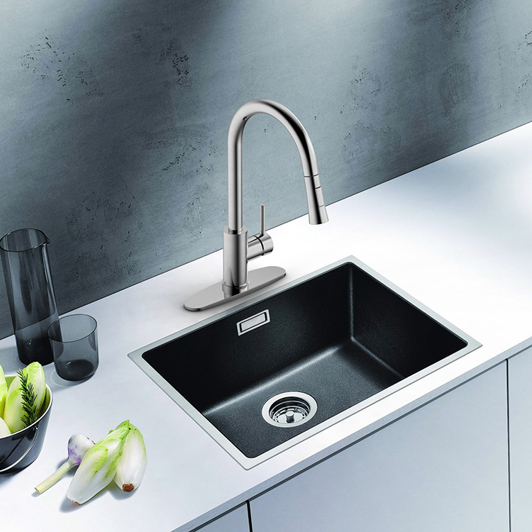 Unique Kitchen Faucet High Quality Hot And Cold Water Mixer 304 Stainless Stainless Brushed Pull Down Kitchen Sink Faucet