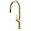 360 Degree Rotation Gold Brushed Faucet SUS 304 Kitchen Faucet with Pull Down Sprayer Kitchen Sink Taps