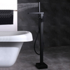 2022 Popular High Quality Square Matte Black Waterfall Shower Set Freestanding Bathtub Faucet